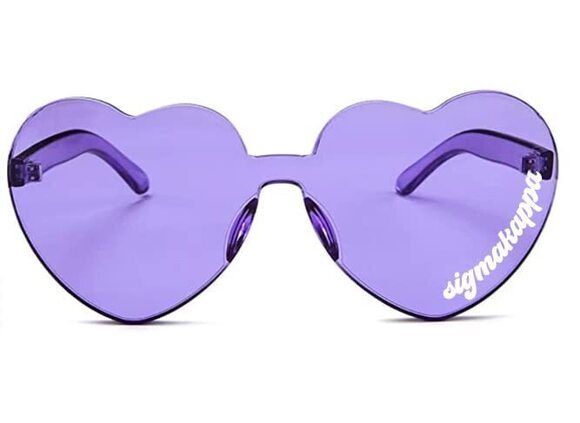 Accessories - 7857 Sigma Kappa Sunglasses — Heart Shaped Sunglasses printed with SK Logo